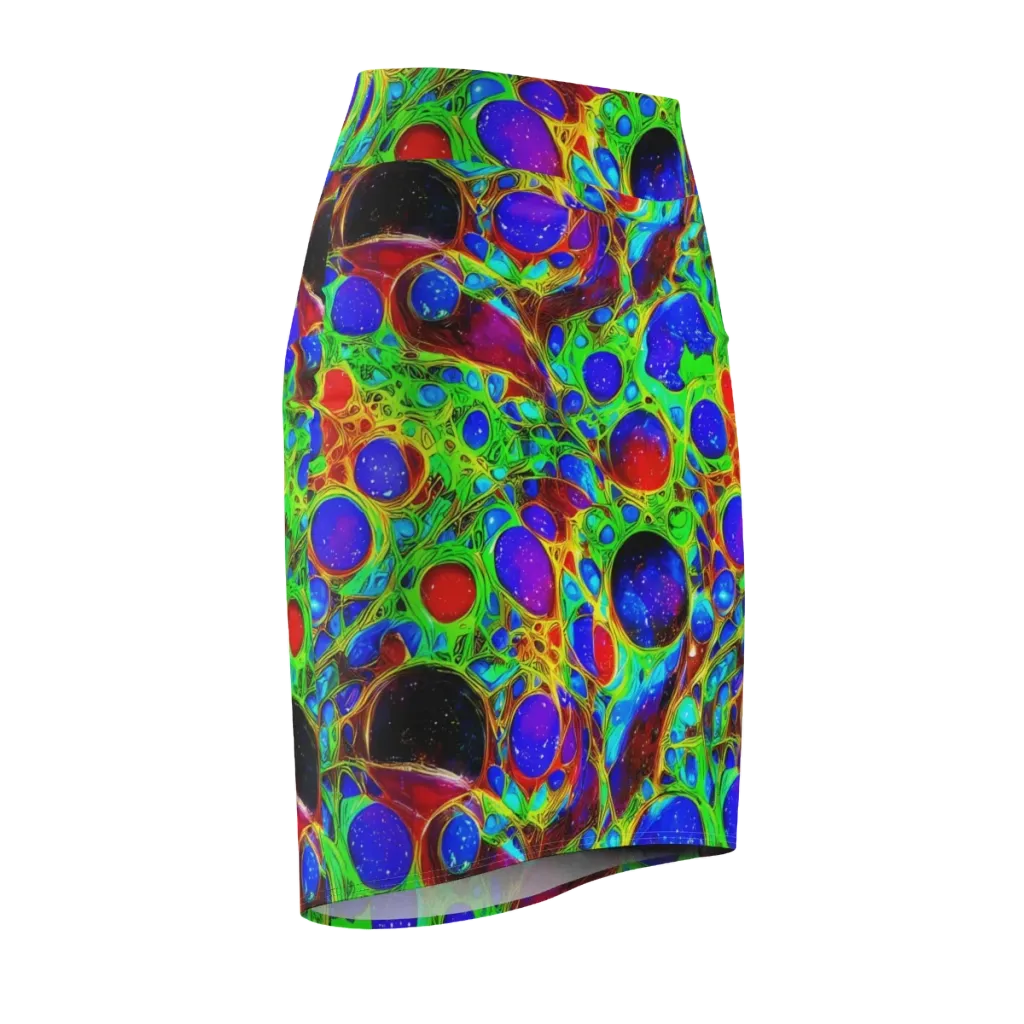 Biomorphic Burst on Pencil Skirt — Front Side