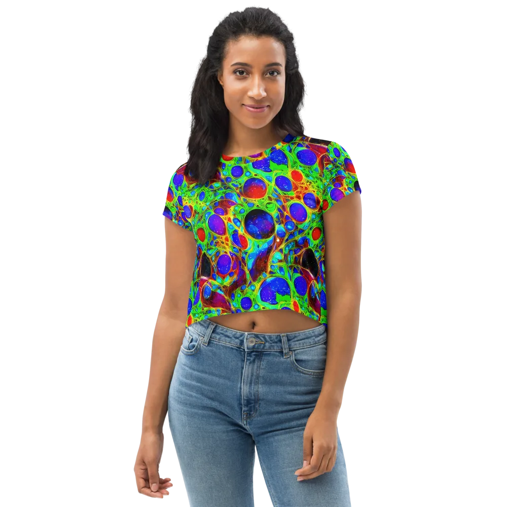 Biomorphic Burst on Crop Tee — Front