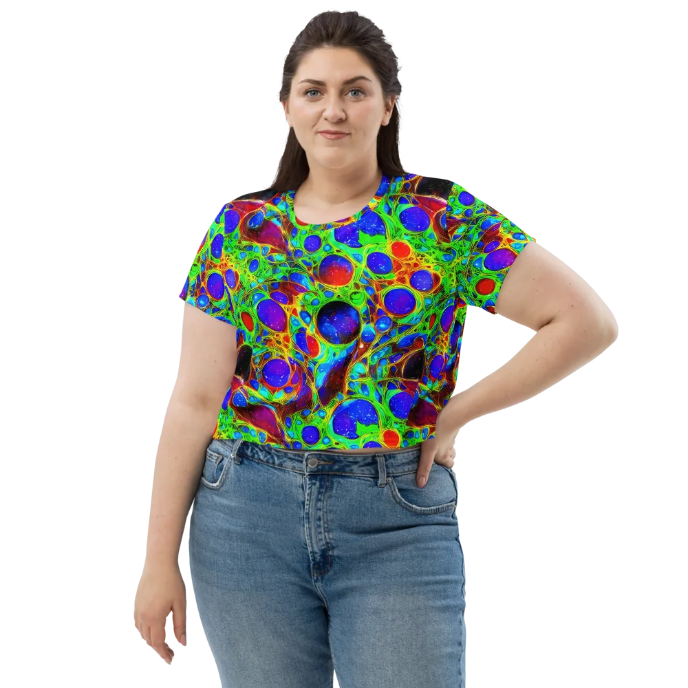 Biomorphic Burst on Crop Tee — Front