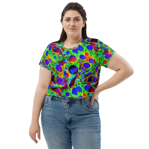 Biomorphic Burst on a Crop Tee