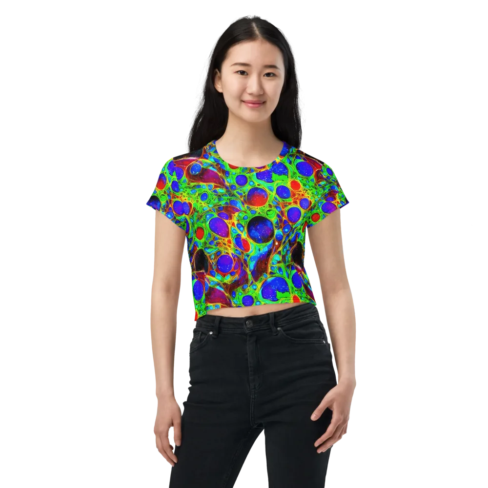 Biomorphic Burst on Crop Tee — Front