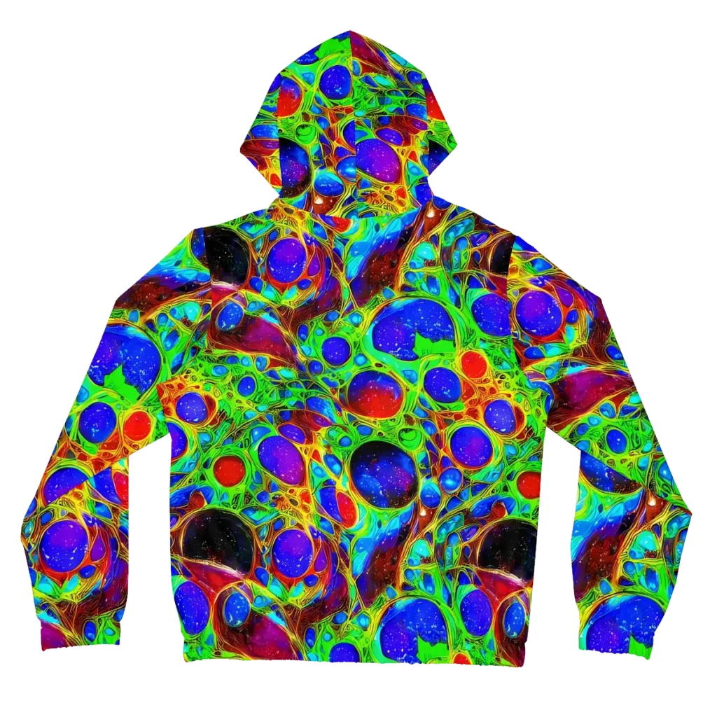 Biomorphic Burst on Women's Full-Zip Hoodie — Back