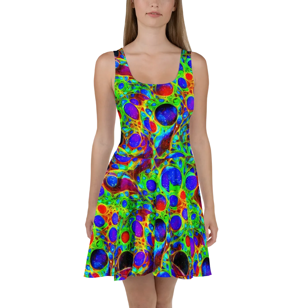 Biomorphic Burst on Skater Dress — Front