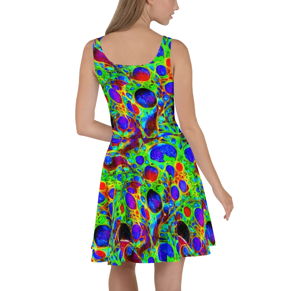 Biomorphic Burst on Skater Dress — Back