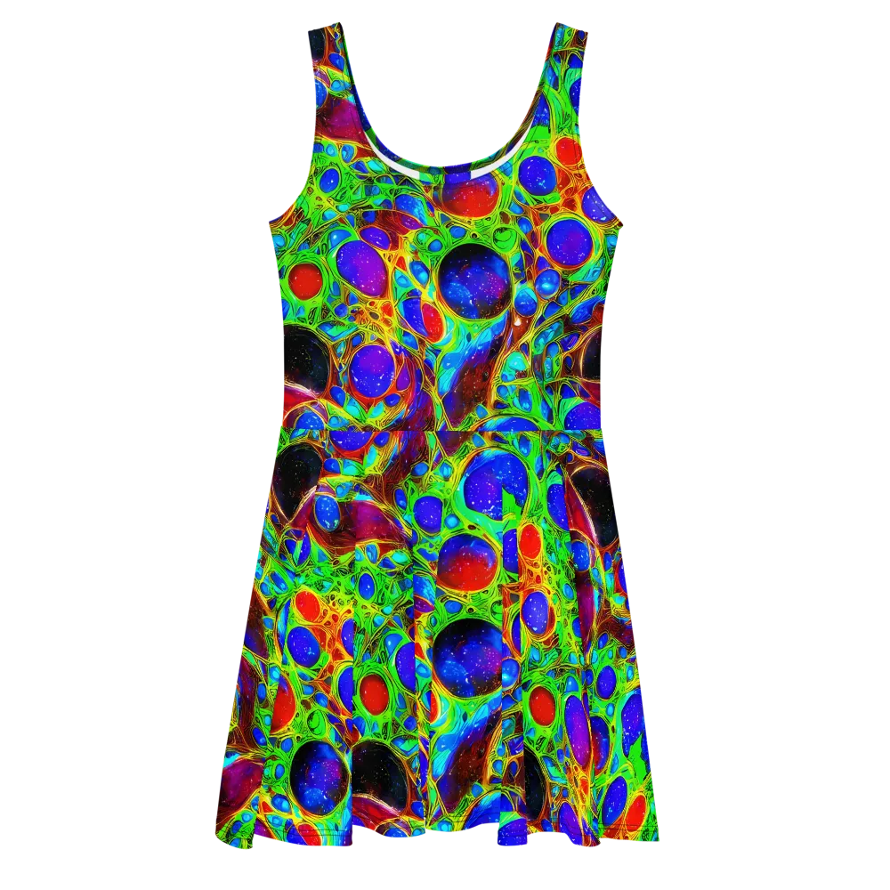 Biomorphic Burst on Skater Dress — Front