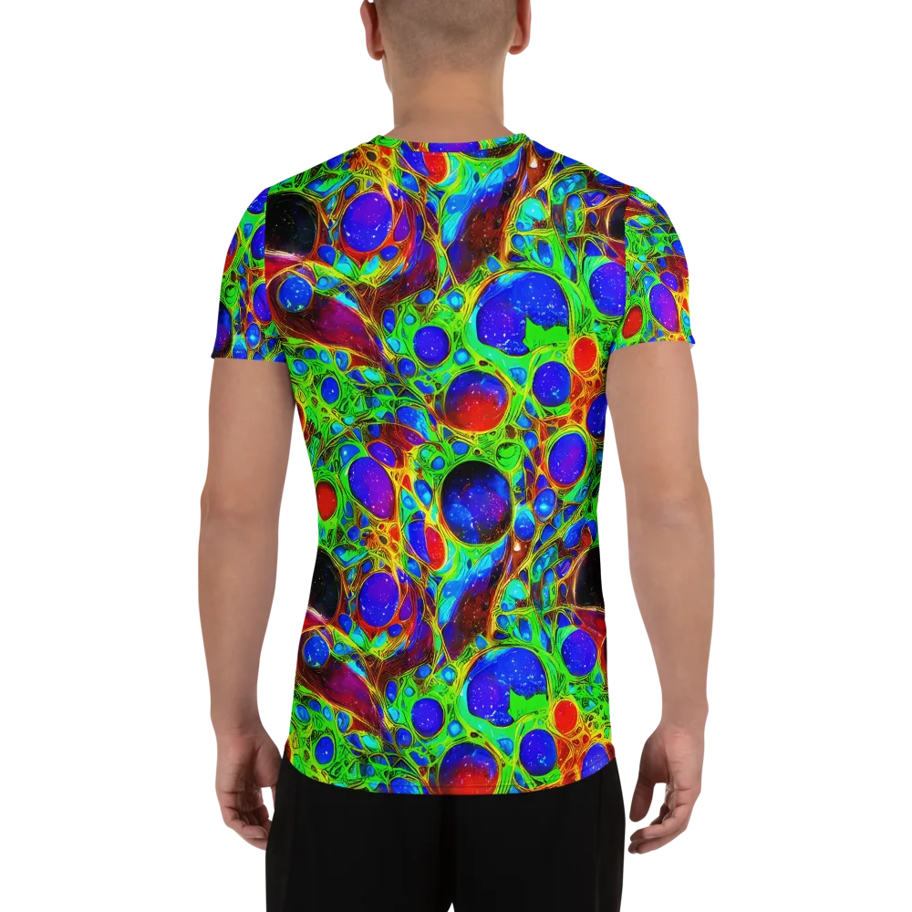 Biomorphic Burst on Men's Athletic T-Shirt — Back