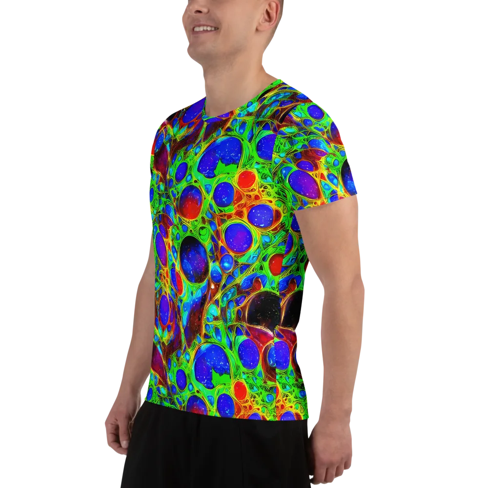 Biomorphic Burst on Men's Athletic T-Shirt — Left