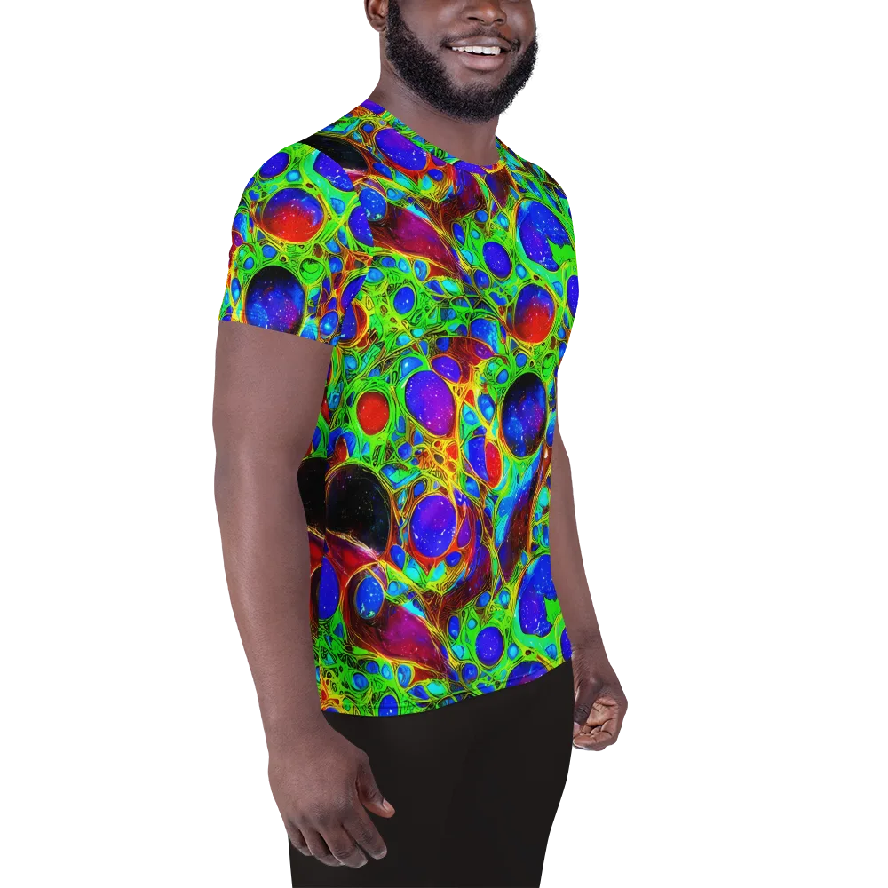 Biomorphic Burst on Men's Athletic T-Shirt — Right