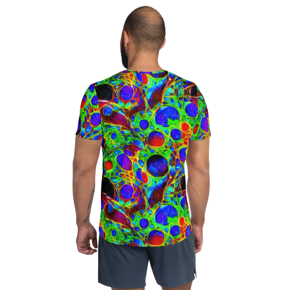 Biomorphic Burst on Men's Athletic T-Shirt — Back
