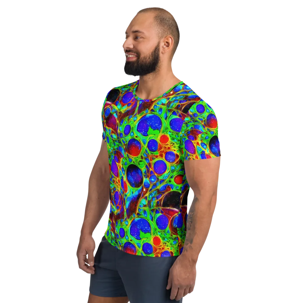 Biomorphic Burst on Men's Athletic T-Shirt — Left