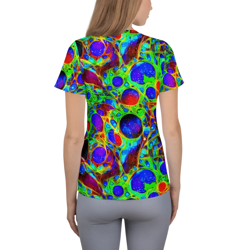 Biomorphic Burst on Women's Athletic T-Shirt — Back