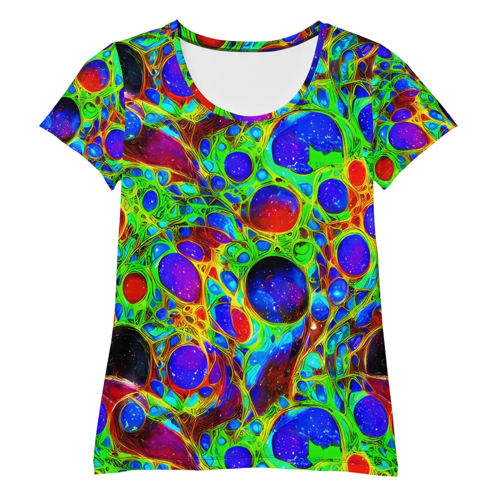 Biomorphic Burst on Women's Athletic T-Shirt — Front