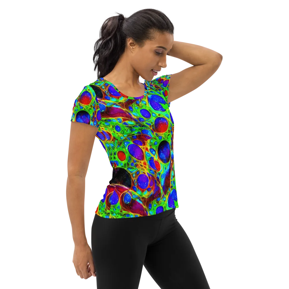 Biomorphic Burst on Women's Athletic T-Shirt — Right