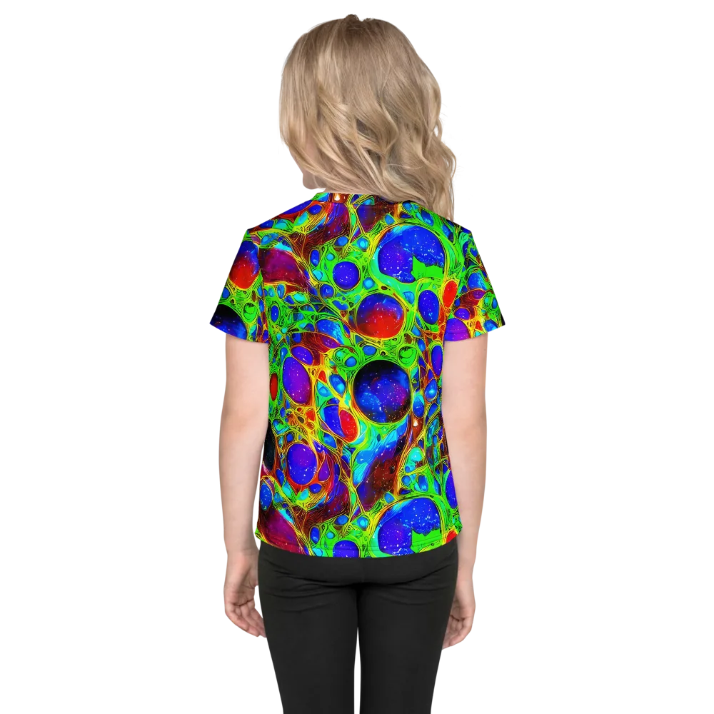 Biomorphic Burst on Kids Crew Neck T-Shirt — Back