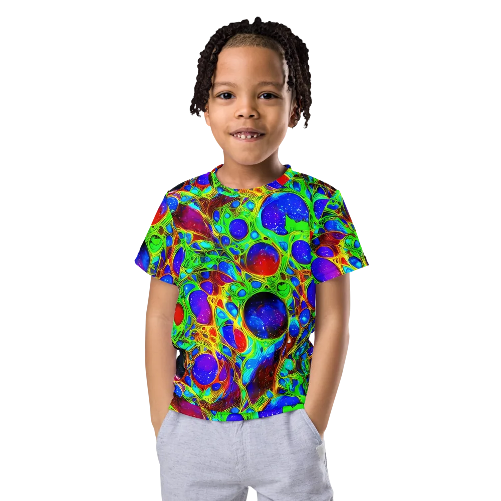 Biomorphic Burst on Kids Crew Neck T-Shirt — Front