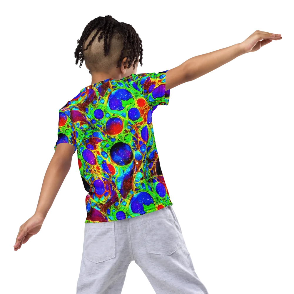 Biomorphic Burst on Kids Crew Neck T-Shirt — Back
