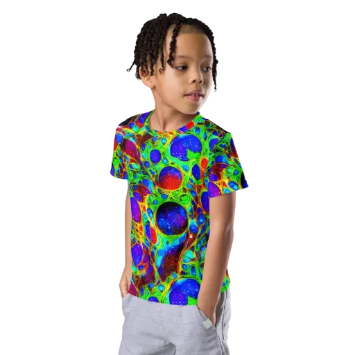 Biomorphic Burst on a Kids Crew Neck T-Shirt