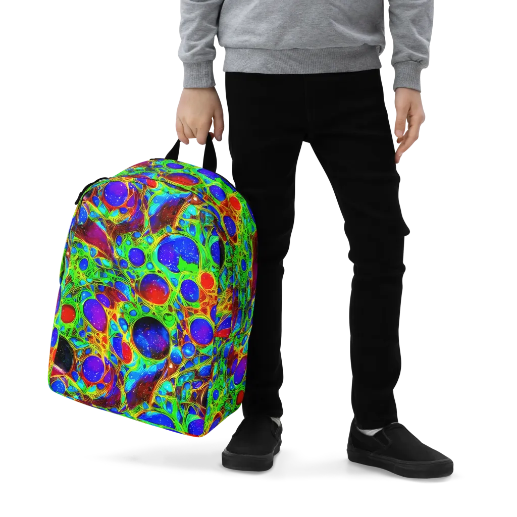Biomorphic Burst on Minimalist Backpack — Zoomed-in