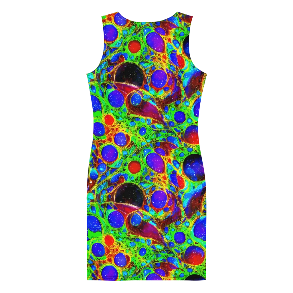 Biomorphic Burst on Bodycon Dress — Back