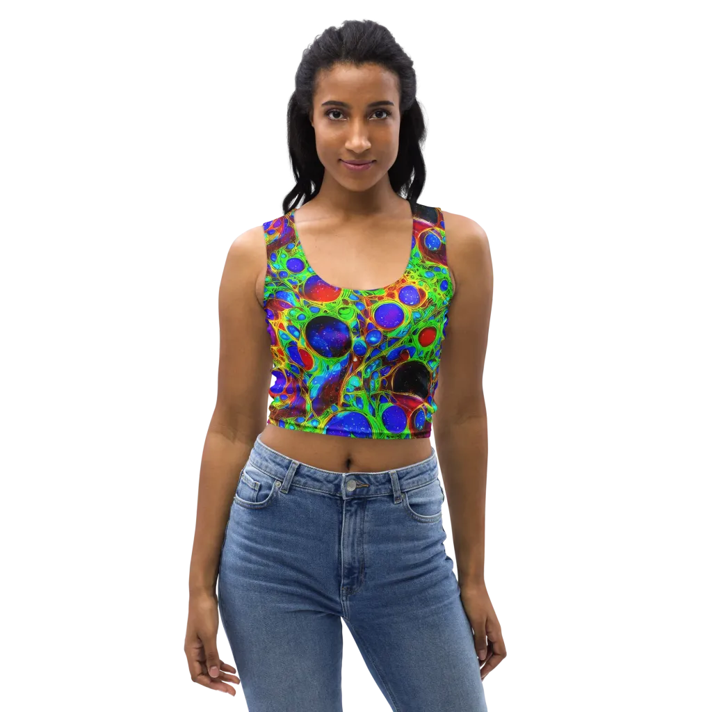 Biomorphic Burst on Crop Top — Front