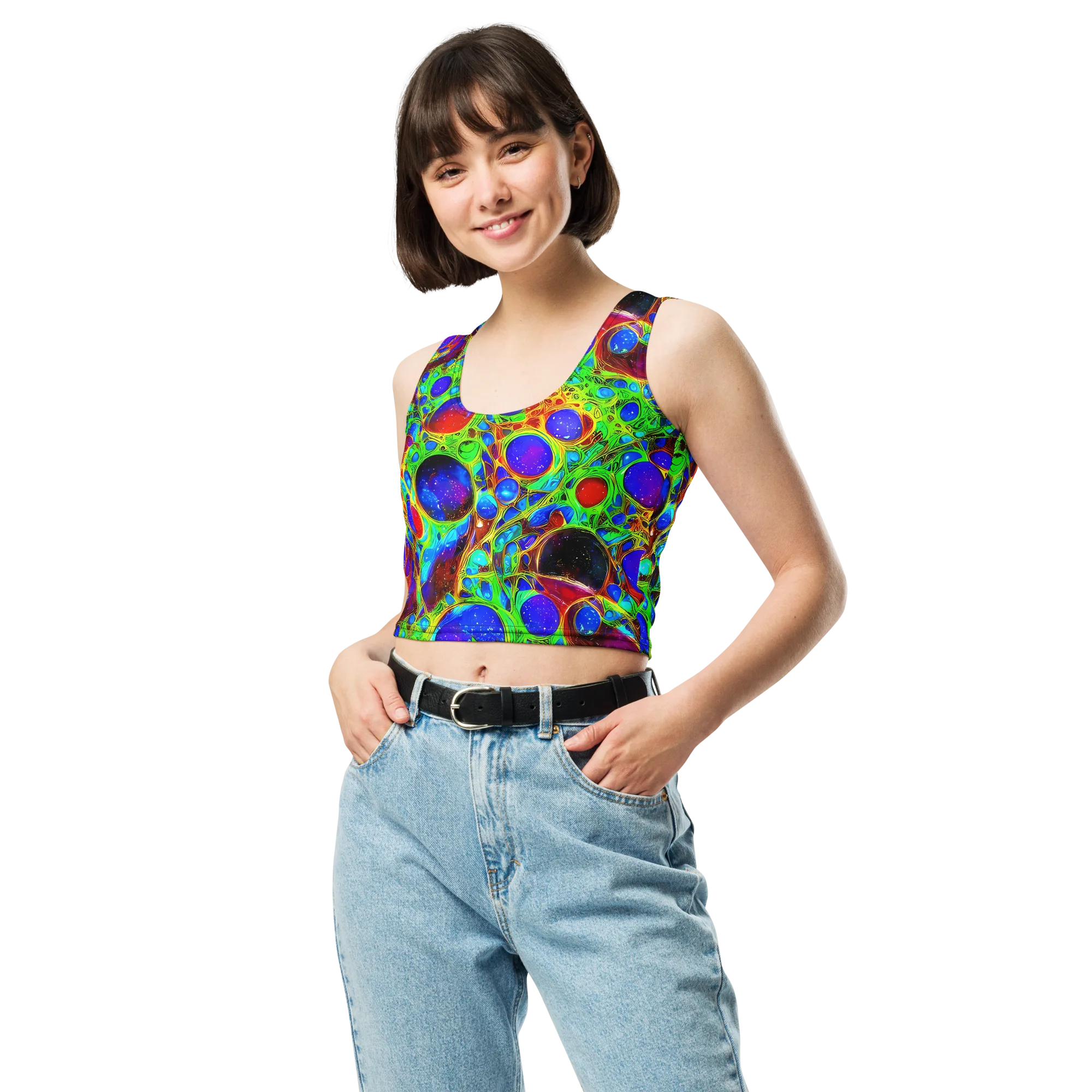 Biomorphic Burst on Crop Top — Front