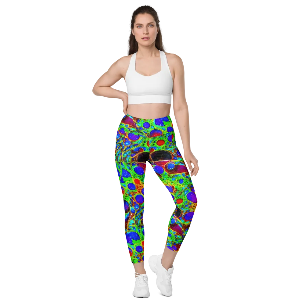 Biomorphic Burst on Leggings with Pockets — Front