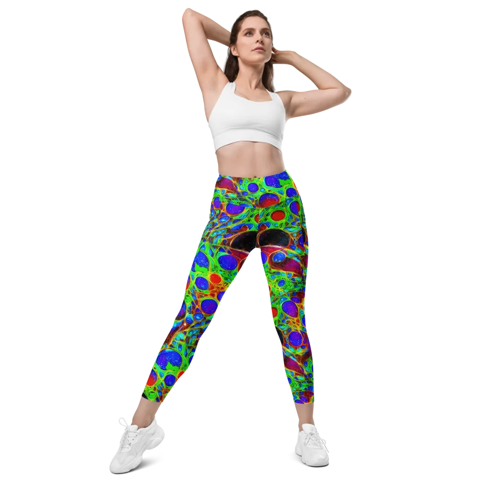 Biomorphic Burst on Leggings with Pockets — Front