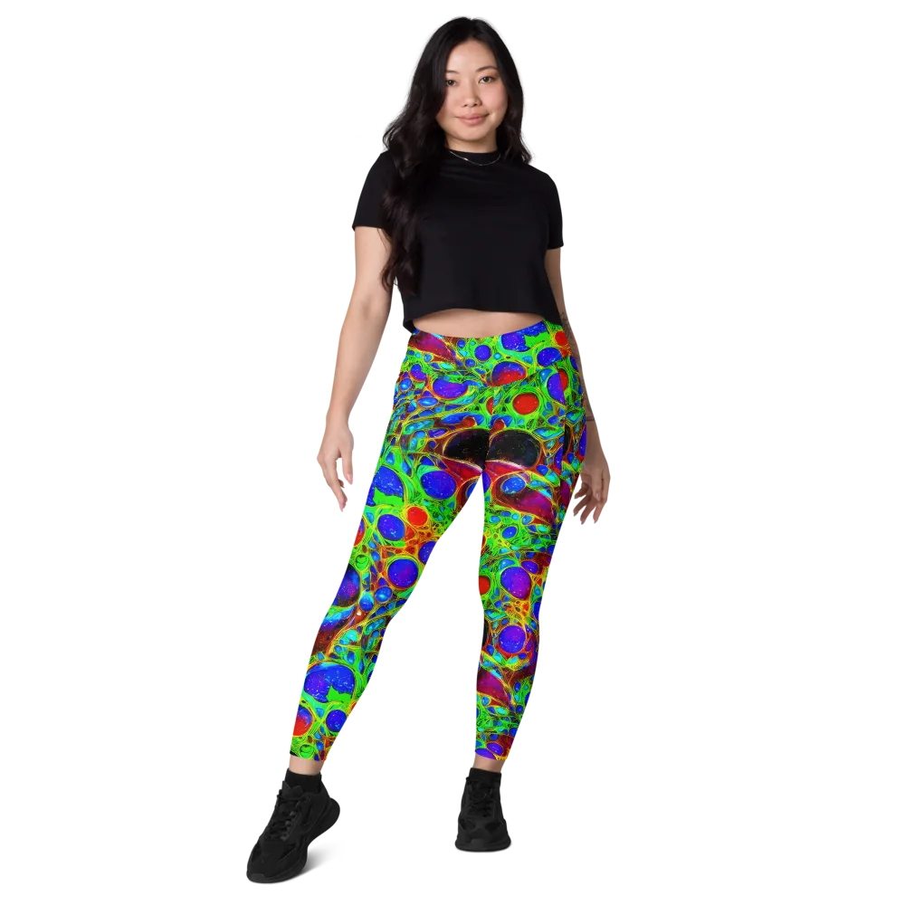 Biomorphic Burst on Leggings with Pockets — Front