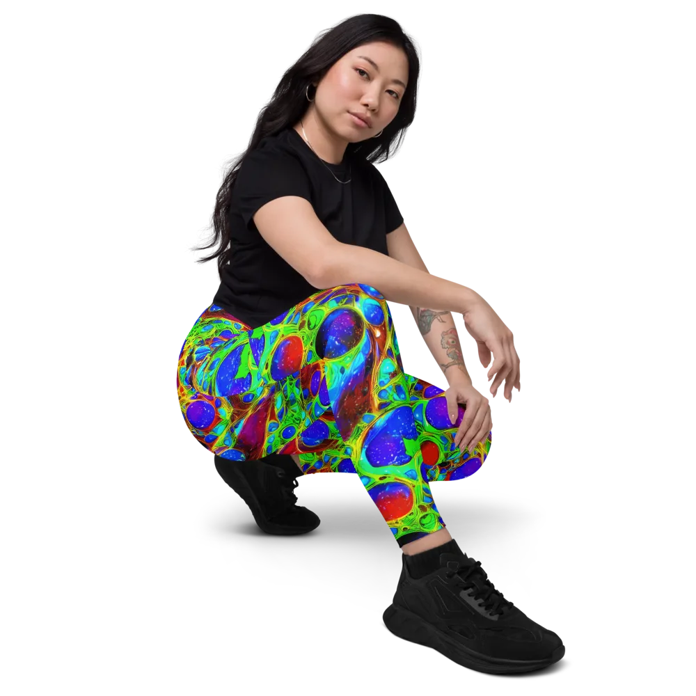 Biomorphic Burst on Leggings with Pockets — Right Front