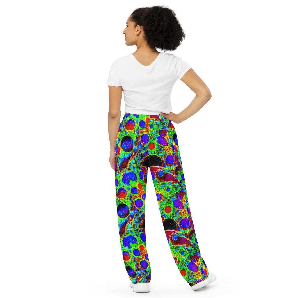 Biomorphic Burst on Wide-Leg Pants — Back