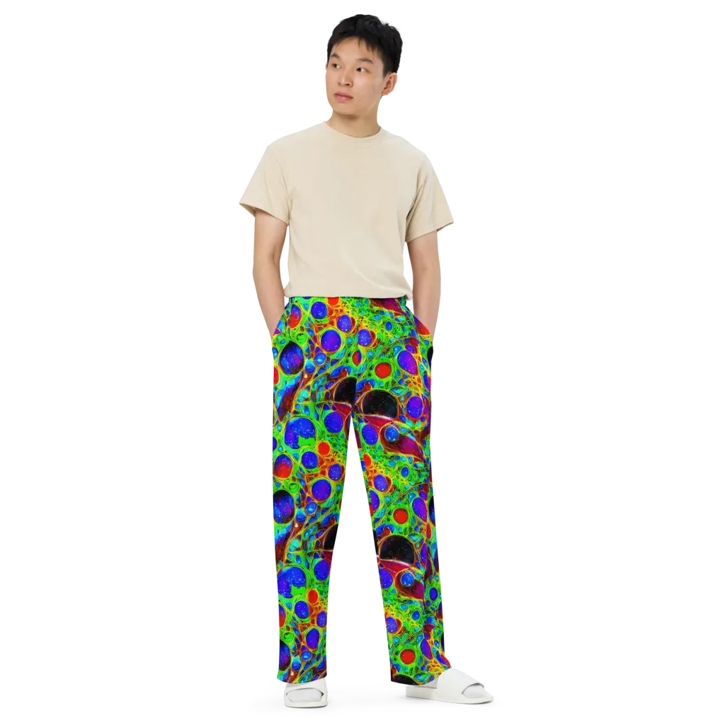 Biomorphic Burst on Wide-Leg Pants — Front