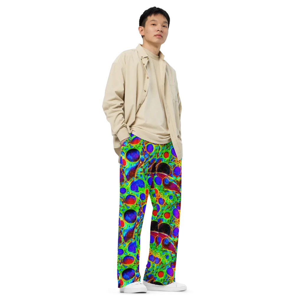 Biomorphic Burst on Wide-Leg Pants — Right Front
