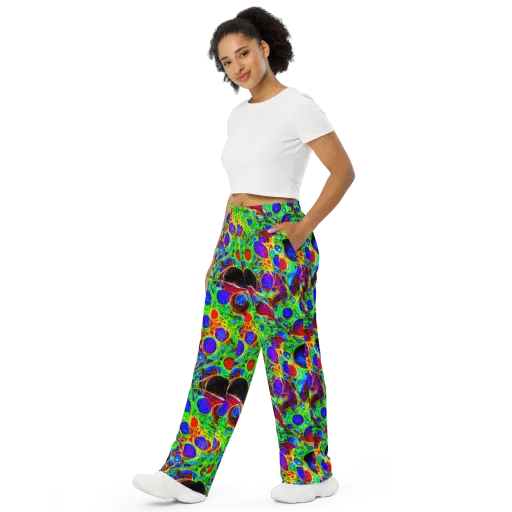 Biomorphic Burst on a Wide-Leg Pants
