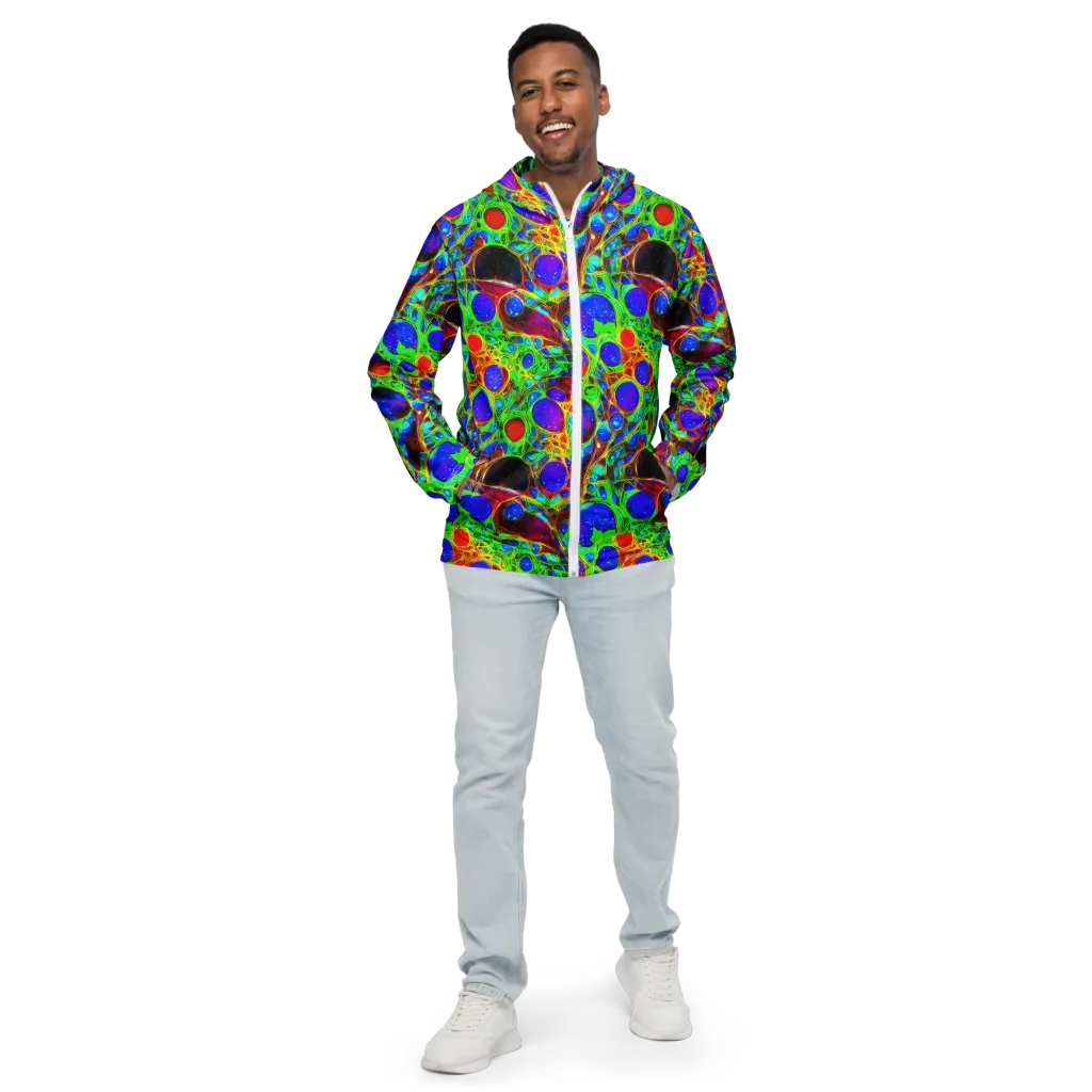 Biomorphic Burst on Men's Windbreaker — Front