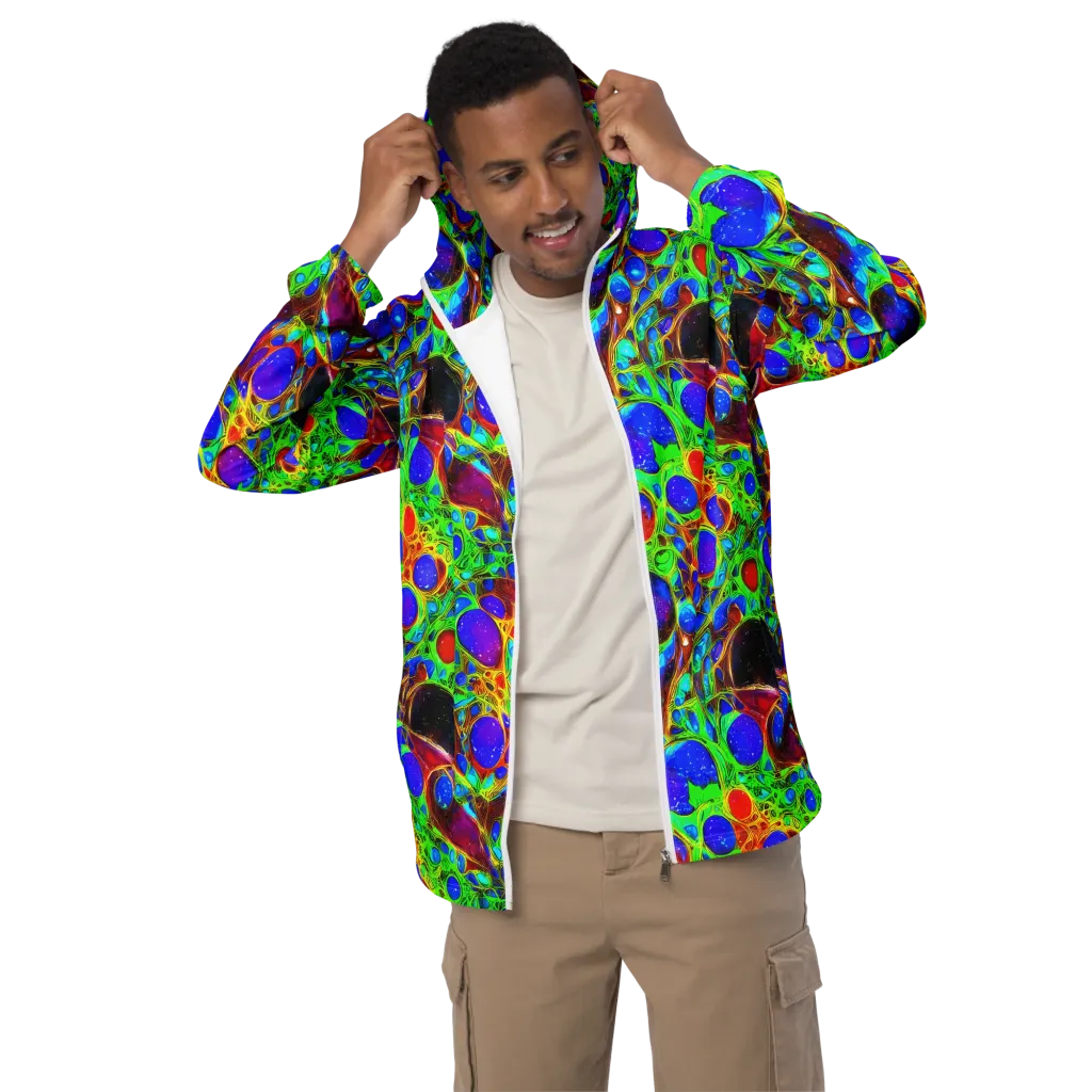 Biomorphic Burst on Men's Windbreaker — Front