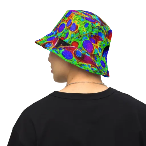 Biomorphic Burst on a Reversible Bucket Hat