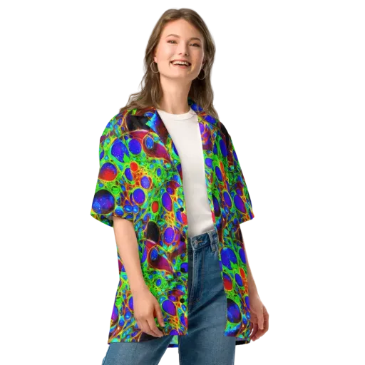 Biomorphic Burst on a Button Shirt