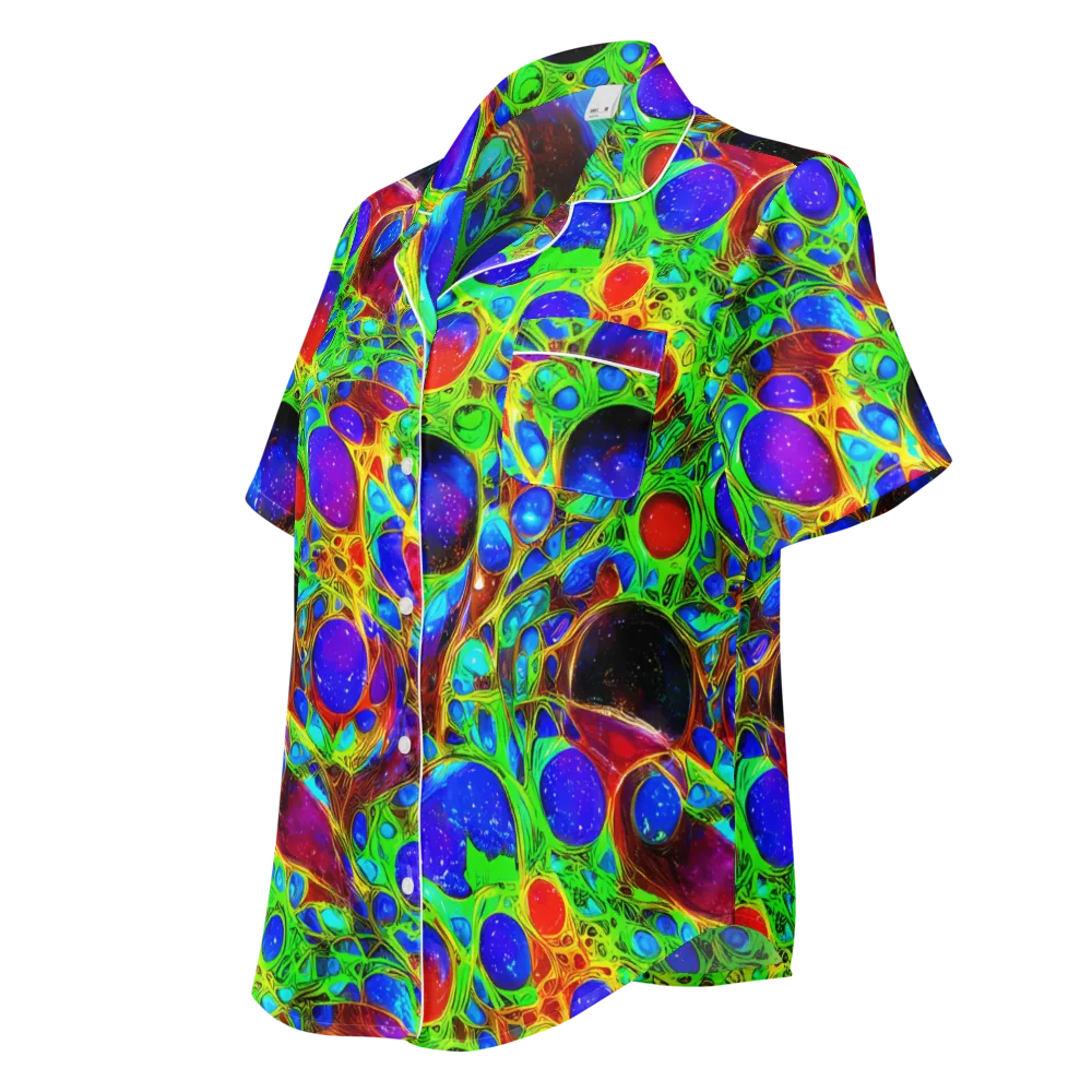Biomorphic Burst on Women's Short Sleeve Pajama Top — Left Front