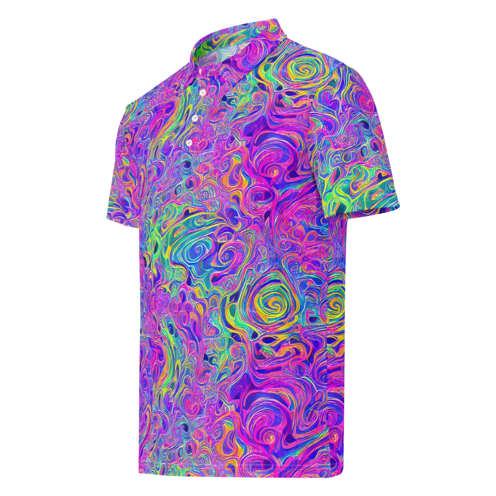 Kaleido Fever on Men's Slim Fit Polo Shirt — Left Front