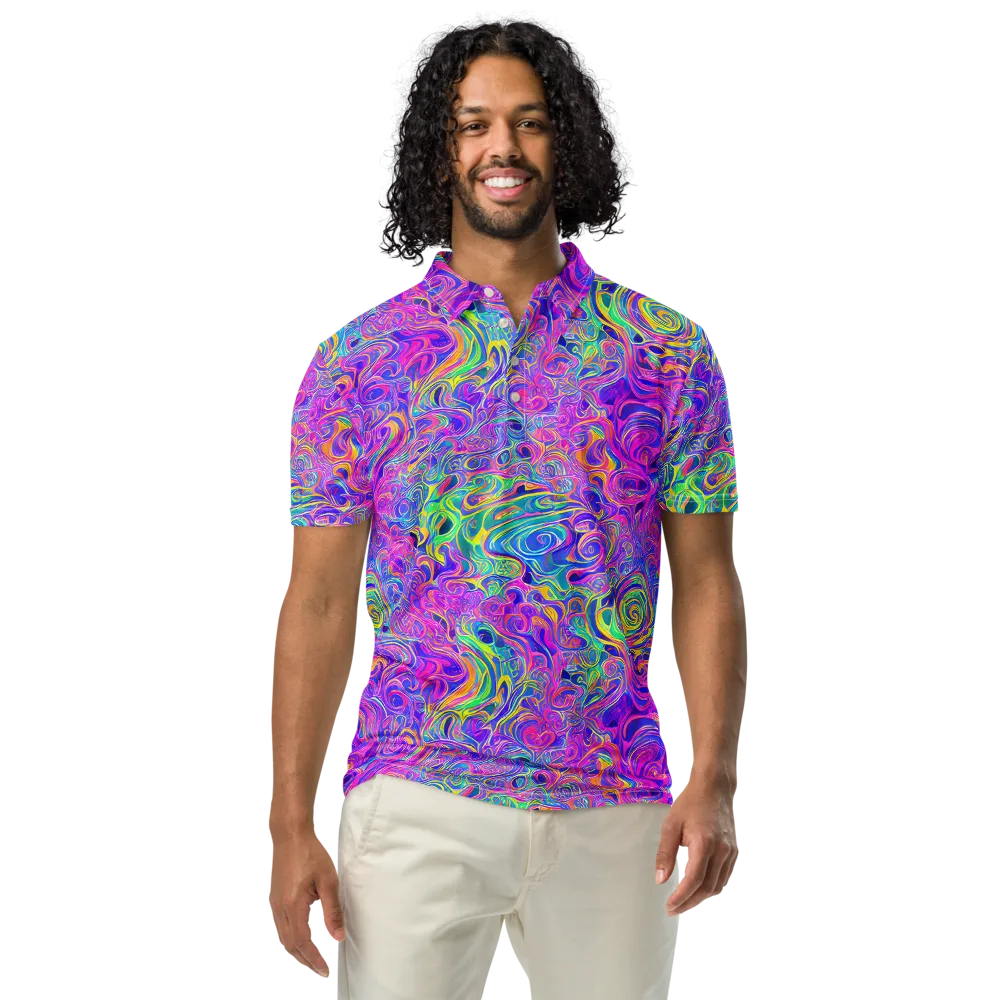 Kaleido Fever on Men's Slim Fit Polo Shirt — Front