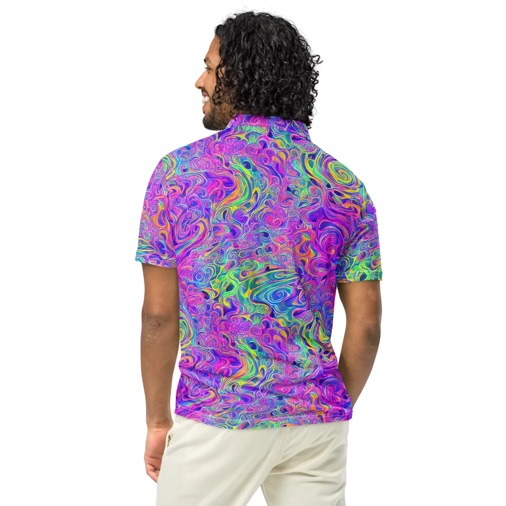 Kaleido Fever on Men's Slim Fit Polo Shirt — Back