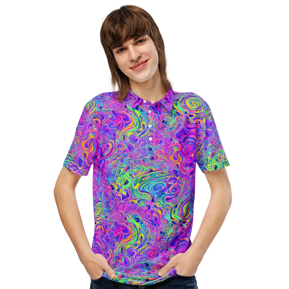 Kaleido Fever on Men's Slim Fit Polo Shirt — Front