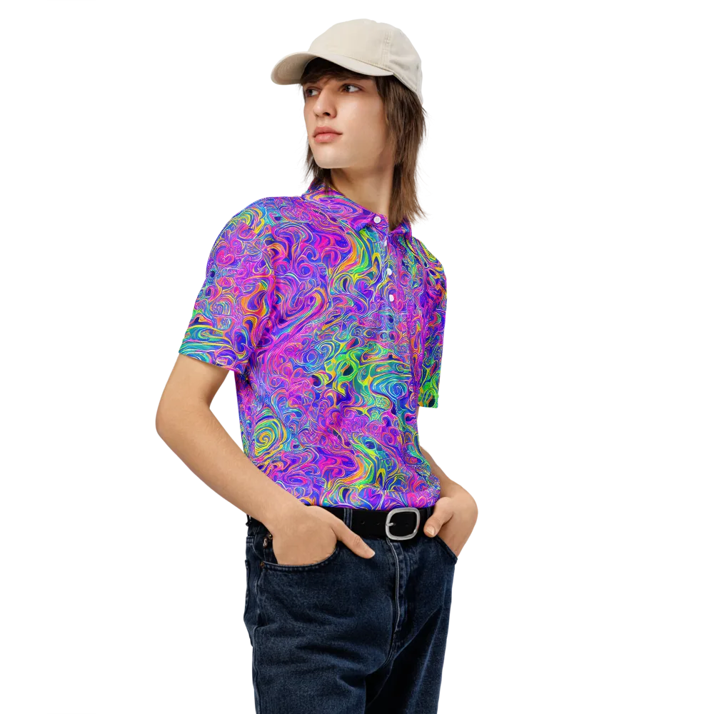 Kaleido Fever on Men's Slim Fit Polo Shirt — Right Front