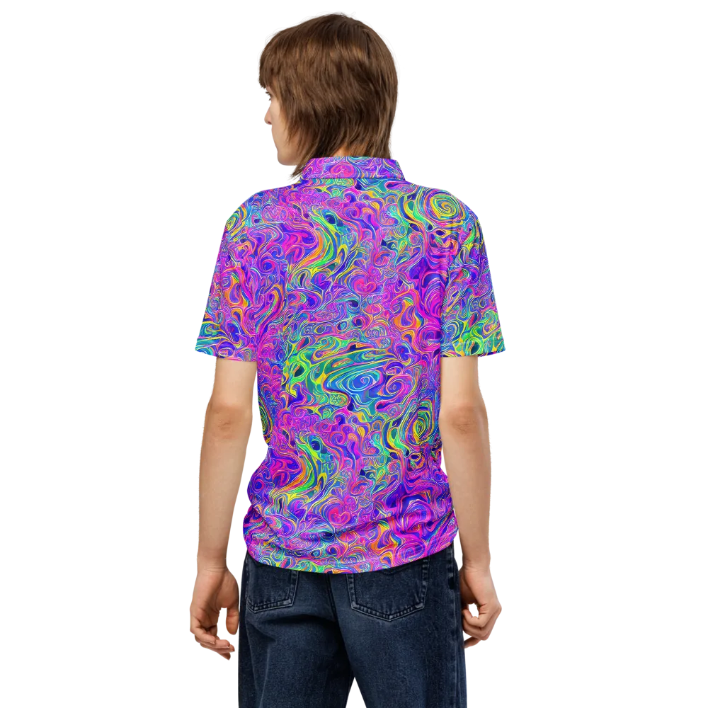 Kaleido Fever on Men's Slim Fit Polo Shirt — Back