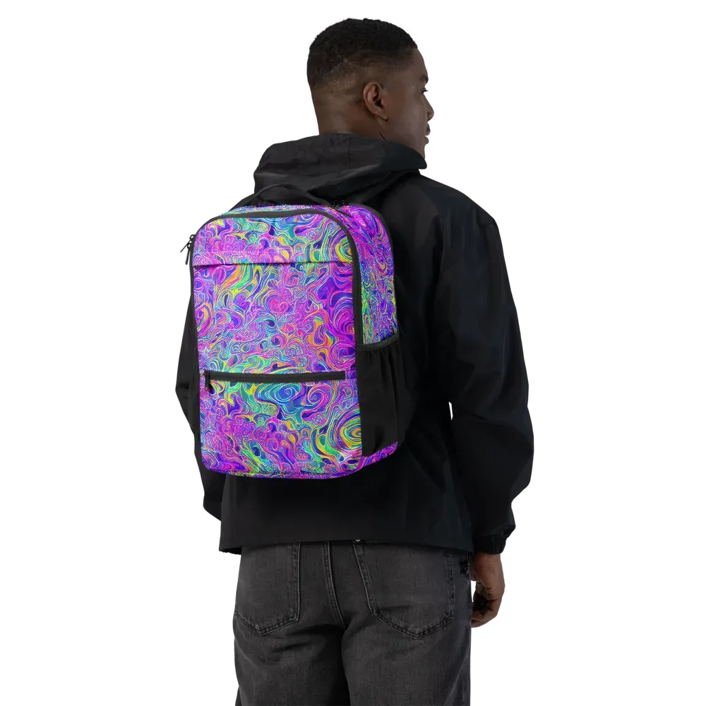 Kaleido Fever on Utility Backpack — Back