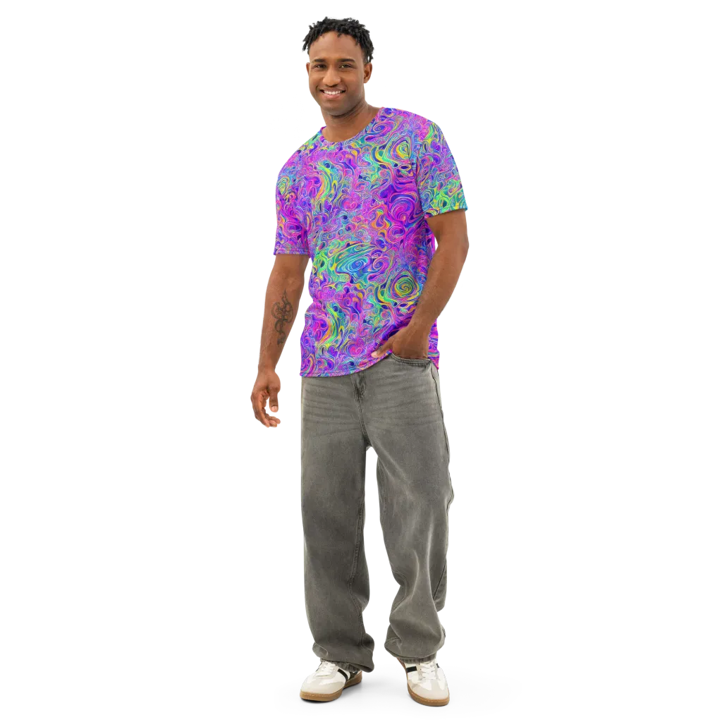 Kaleido Fever on Men's Cotton Crew Neck T-Shirt — Front