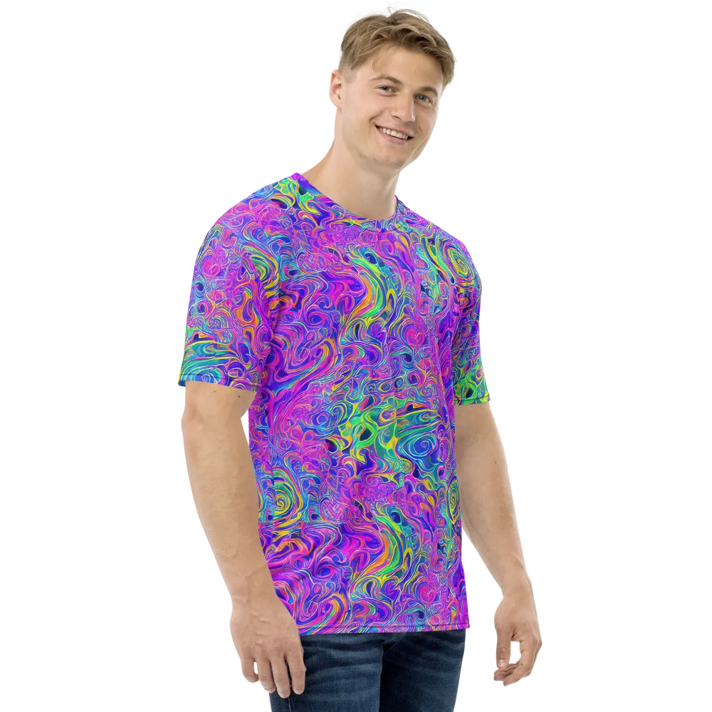 Kaleido Fever on Men's Crew Neck T-Shirt — Right