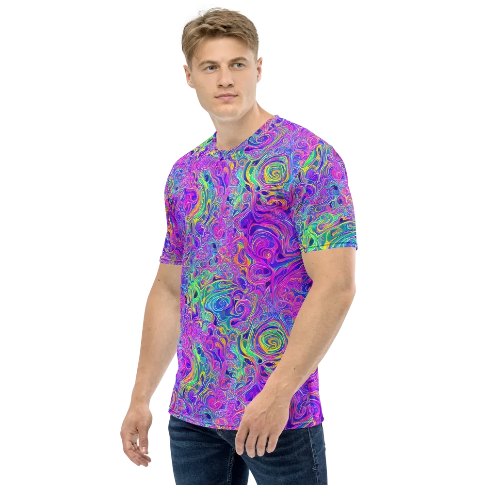 Kaleido Fever on Men's Crew Neck T-Shirt — Left