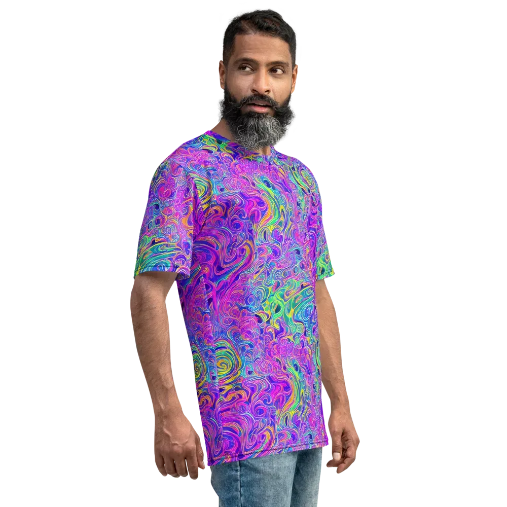 Kaleido Fever on Men's Crew Neck T-Shirt — Right