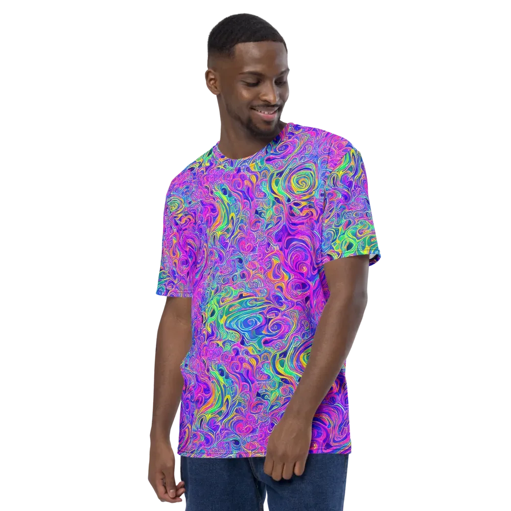 Kaleido Fever on Men's Crew Neck T-Shirt — Left